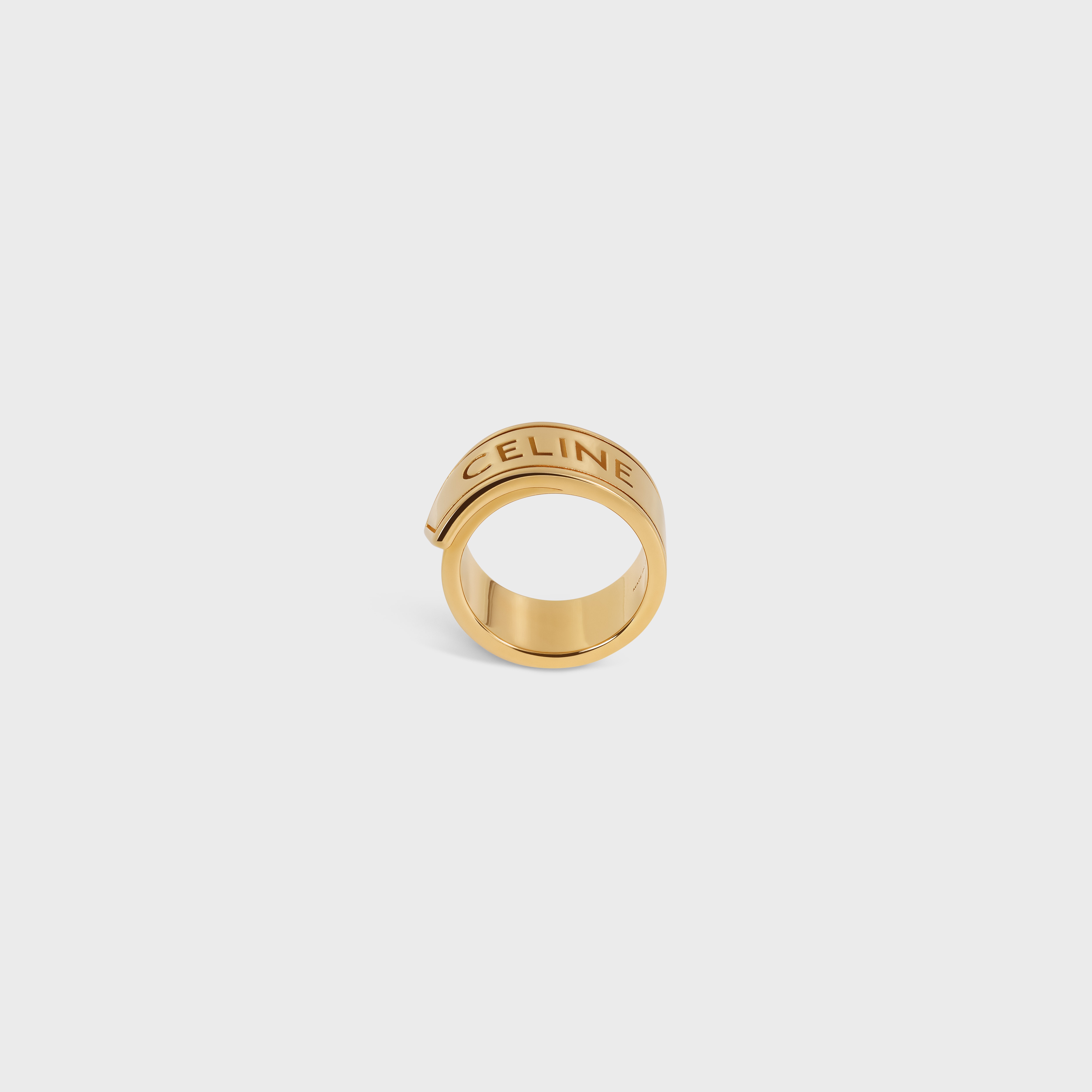 CELINE ゴールドトーン ロゴリング CELINE RIBBON RING IN BRASS WITH GOLD FINISH - GOLD | CELINE